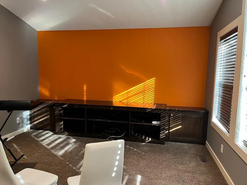 Finished wallpaper installation by MV Painting Inc., Calgary