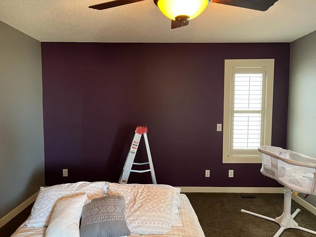 Finished wallpaper on second wall, Calgary