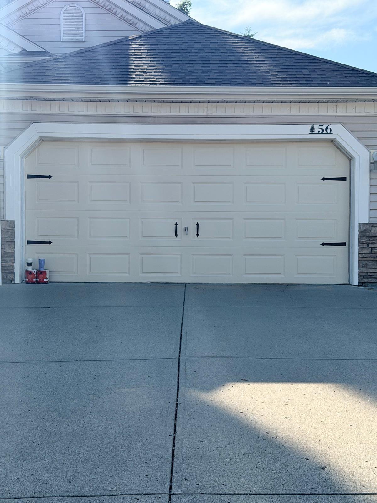 Repainted exterior trim on a home in Signal Hill, Calgary