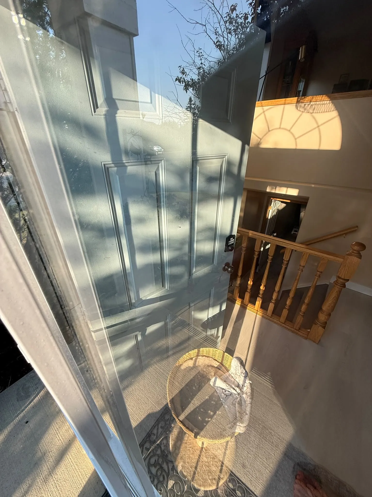 Repainted exterior trim on a home in Signal Hill, Calgary