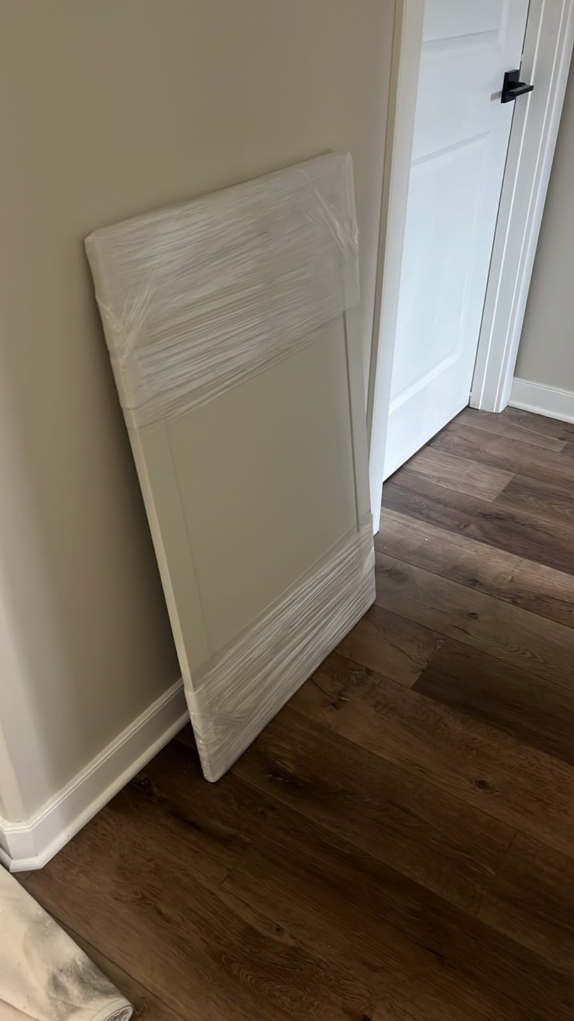 Finished sprayed built-in panels ready for installation in Three Sisters, Canmore